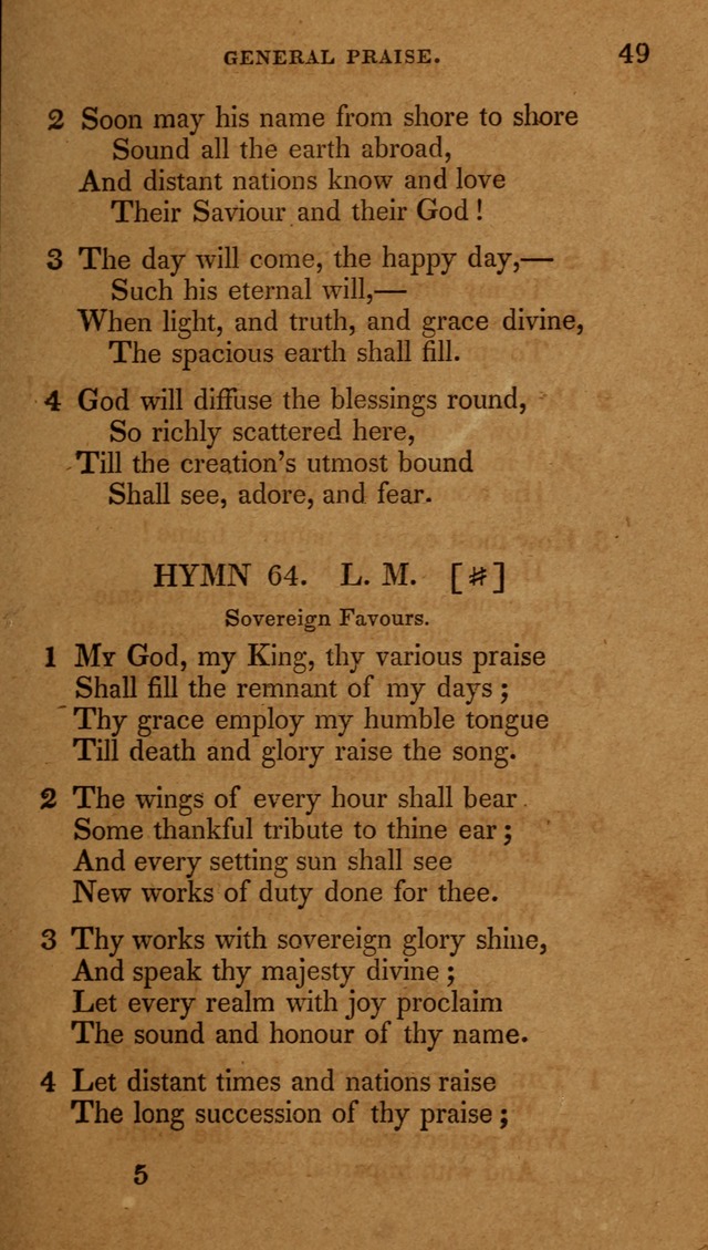 The New Hymn Book, Designed for Universalist Societies: compiled from approved authors, with variations and additions (9th ed.) page 49