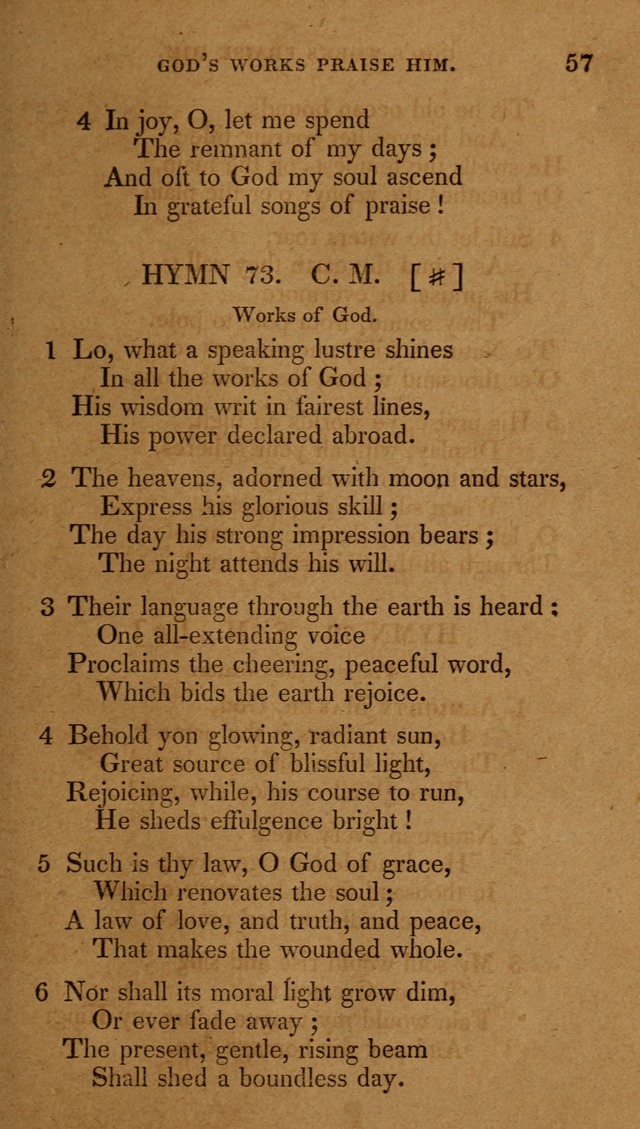 The New Hymn Book, Designed for Universalist Societies: compiled from approved authors, with variations and additions (9th ed.) page 57