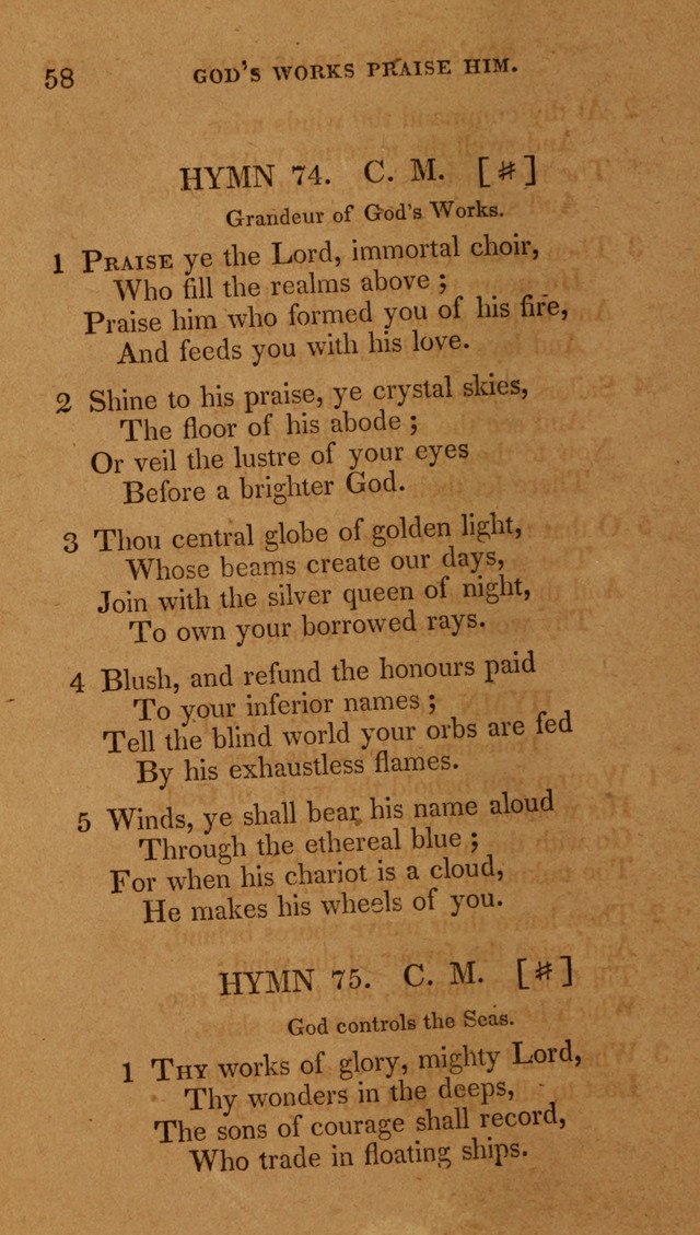 The New Hymn Book, Designed for Universalist Societies: compiled from approved authors, with variations and additions (9th ed.) page 58