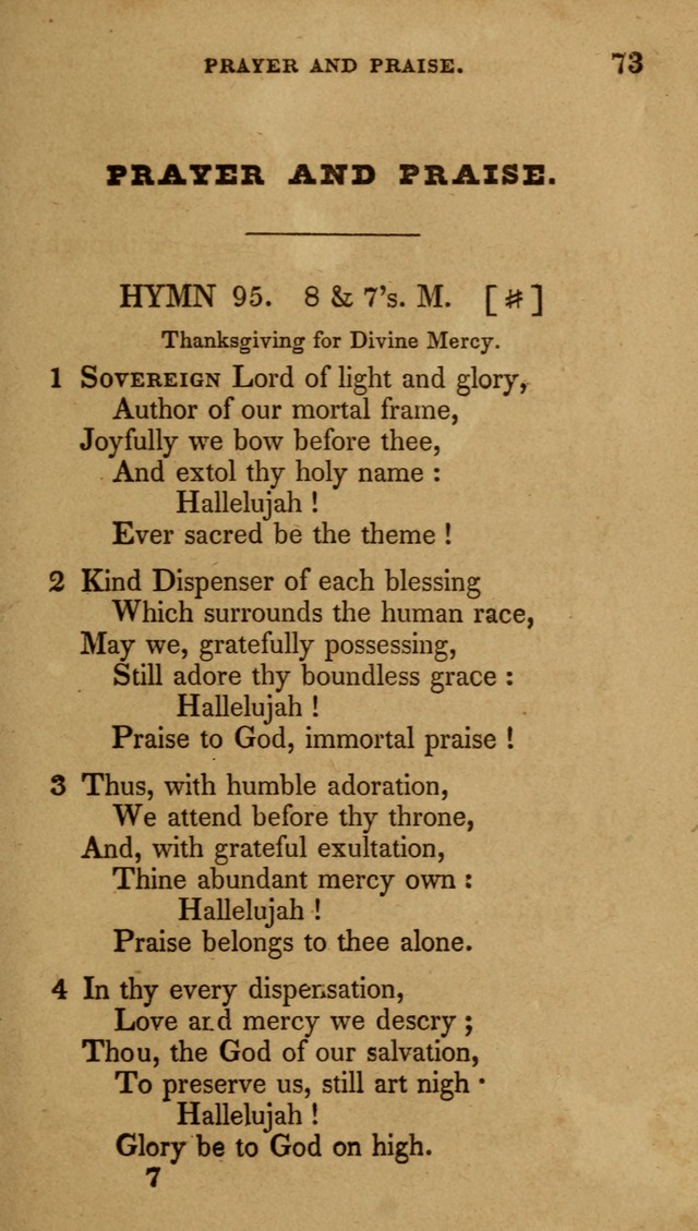 The New Hymn Book, Designed for Universalist Societies: compiled from approved authors, with variations and additions (9th ed.) page 73