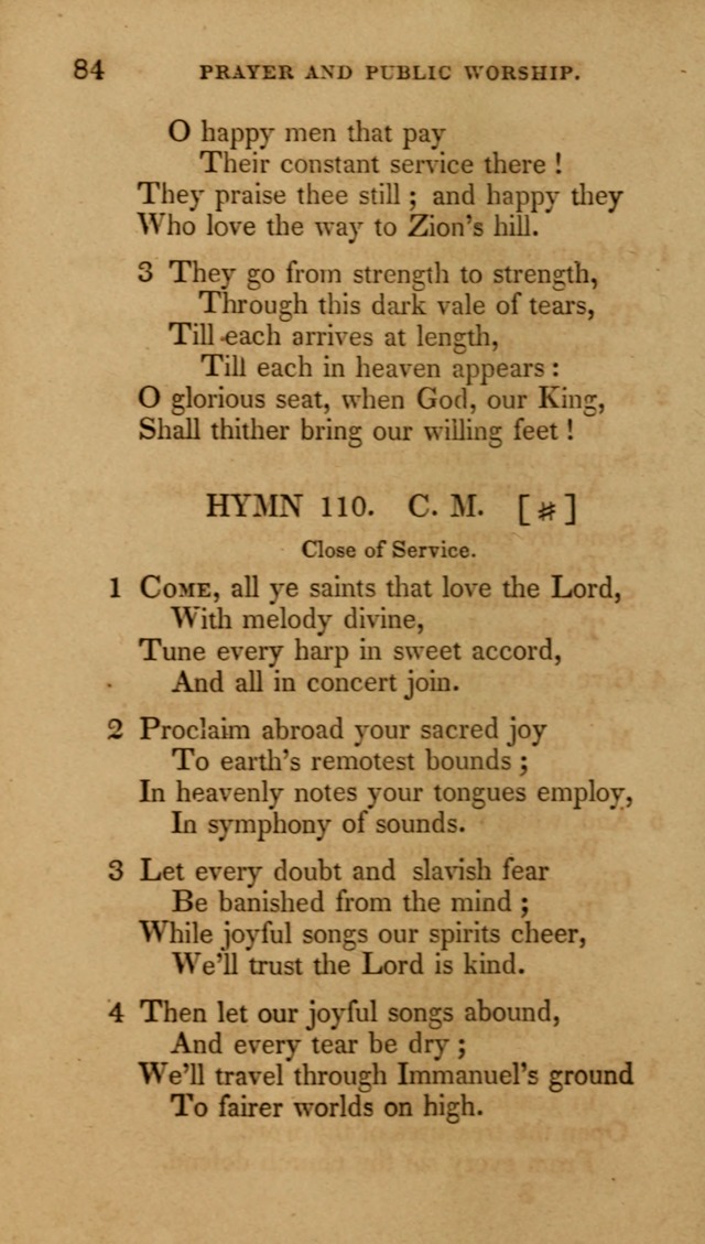 The New Hymn Book, Designed for Universalist Societies: compiled from approved authors, with variations and additions (9th ed.) page 84