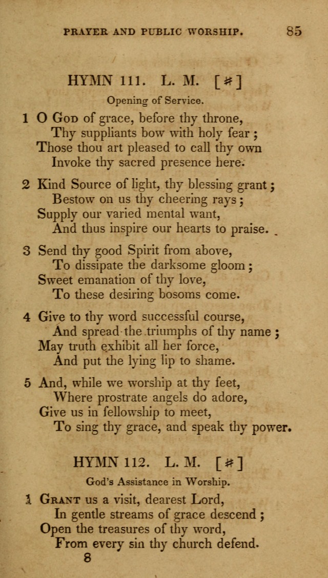 The New Hymn Book, Designed for Universalist Societies: compiled from approved authors, with variations and additions (9th ed.) page 85