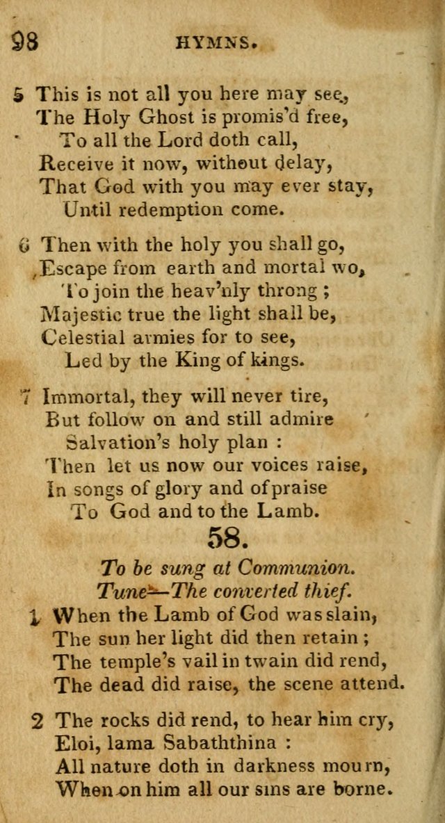 New Hymns and Spiritual songs, on different subjects, to be sung by all the holy brethren, and all that love the Lord page 105