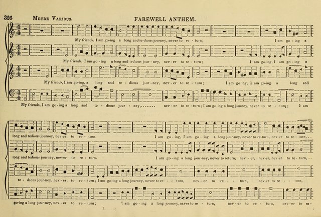 The New Harmonia Sacra: a compilation of genuine church music comprising a great variety of metres, harmonized for four voices (Eighteenth Edition) page 332