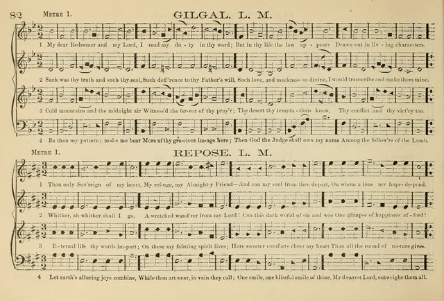 The New Harmonia Sacra: a compilation of genuine church music comprising a great variety of metres, harmonized for four voices (Eighteenth Edition) page 43