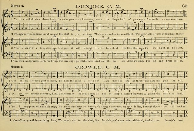 The New Harmonia Sacra: a compilation of genuine church music comprising a great variety of metres, harmonized for four voices (Eighteenth Edition) page 46