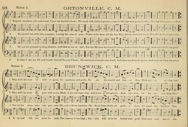 The New Harmonia Sacra: a compilation of genuine church music comprising a great variety of metres, harmonized for four voices (Eighteenth Edition) page 59