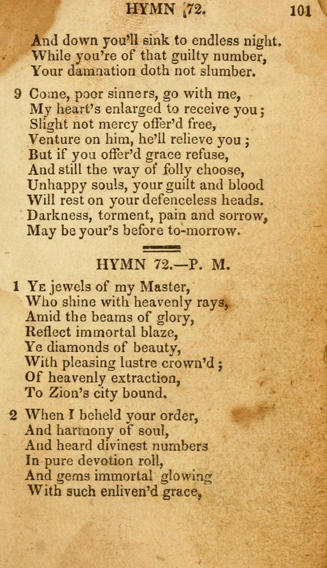 The New and Improved Camp Meeting Hymn Book: being a choice selection of hymns from the most approved authors. Designed to aid in the public and private devotions of Christians page 108