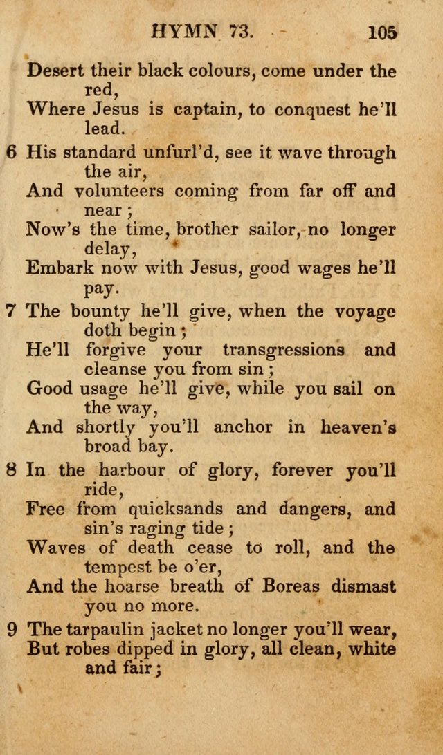 The New and Improved Camp Meeting Hymn Book; being a choice selection of hymns from the most approved authors designed to aid in the public and private devotion of Christians (4th ed. Stereotype) page 107