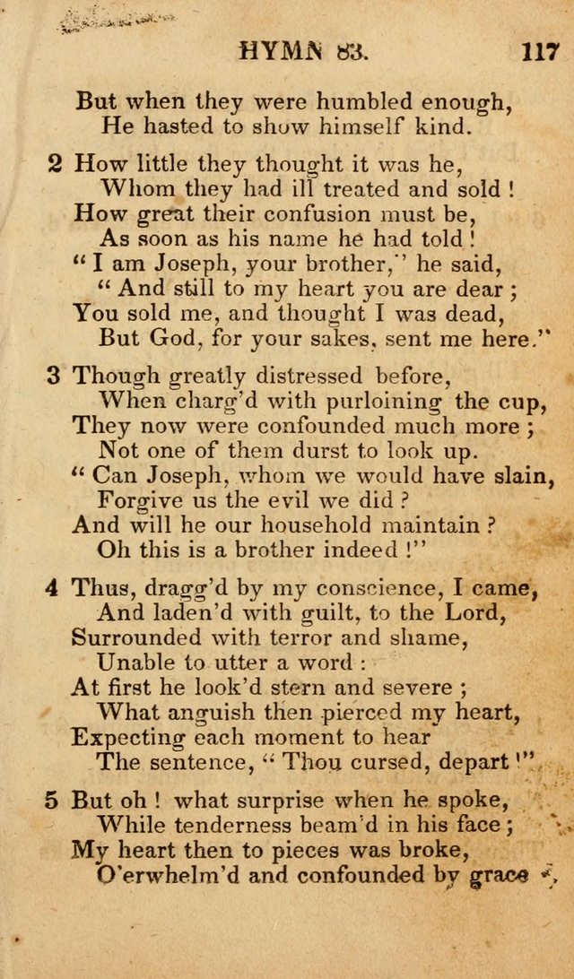 The New and Improved Camp Meeting Hymn Book; being a choice selection of hymns from the most approved authors designed to aid in the public and private devotion of Christians (4th ed. Stereotype) page 119