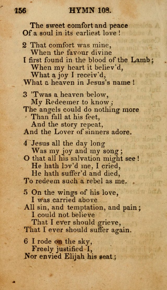 The New and Improved Camp Meeting Hymn Book; being a choice selection of hymns from the most approved authors designed to aid in the public and private devotion of Christians (4th ed. Stereotype) page 158