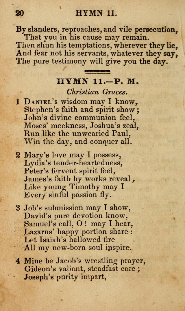 The New and Improved Camp Meeting Hymn Book; being a choice selection of hymns from the most approved authors designed to aid in the public and private devotion of Christians (4th ed. Stereotype) page 20