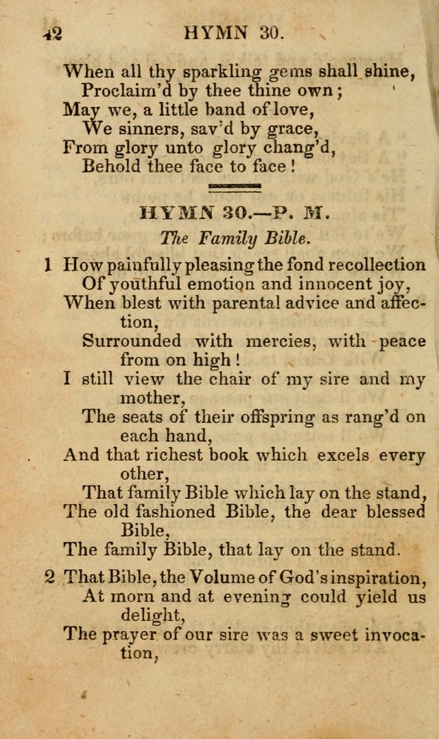 The New and Improved Camp Meeting Hymn Book; being a choice selection of hymns from the most approved authors designed to aid in the public and private devotion of Christians (4th ed. Stereotype) page 42