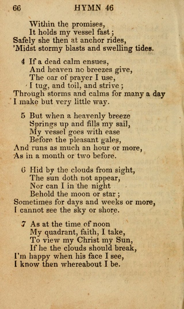 The New and Improved Camp Meeting Hymn Book; being a choice selection of hymns from the most approved authors designed to aid in the public and private devotion of Christians (4th ed. Stereotype) page 66