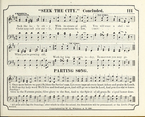 New Joy Bells: a collection of choice music for the Sunday-school, embracing several first prize songs written for the national content, besides a select variety of new songs never published before page 111