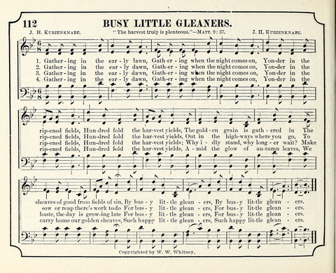 New Joy Bells: a collection of choice music for the Sunday-school, embracing several first prize songs written for the national content, besides a select variety of new songs never published before page 112