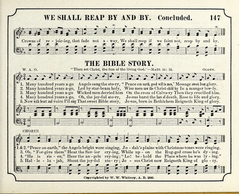 New Joy Bells: a collection of choice music for the Sunday-school, embracing several first prize songs written for the national content, besides a select variety of new songs never published before page 147