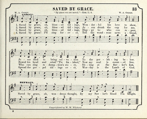 New Joy Bells: a collection of choice music for the Sunday-school, embracing several first prize songs written for the national content, besides a select variety of new songs never published before page 33