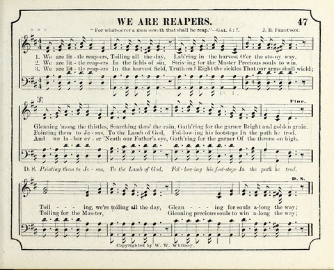 New Joy Bells: a collection of choice music for the Sunday-school, embracing several first prize songs written for the national content, besides a select variety of new songs never published before page 47