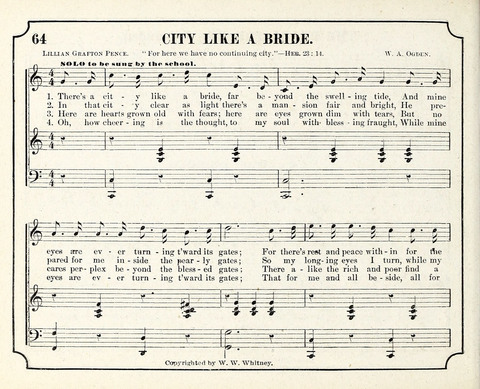 New Joy Bells: a collection of choice music for the Sunday-school, embracing several first prize songs written for the national content, besides a select variety of new songs never published before page 64