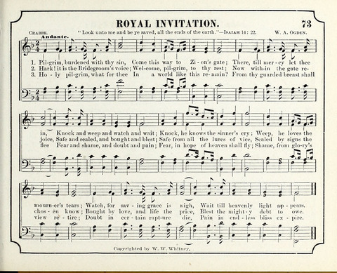 New Joy Bells: a collection of choice music for the Sunday-school, embracing several first prize songs written for the national content, besides a select variety of new songs never published before page 73