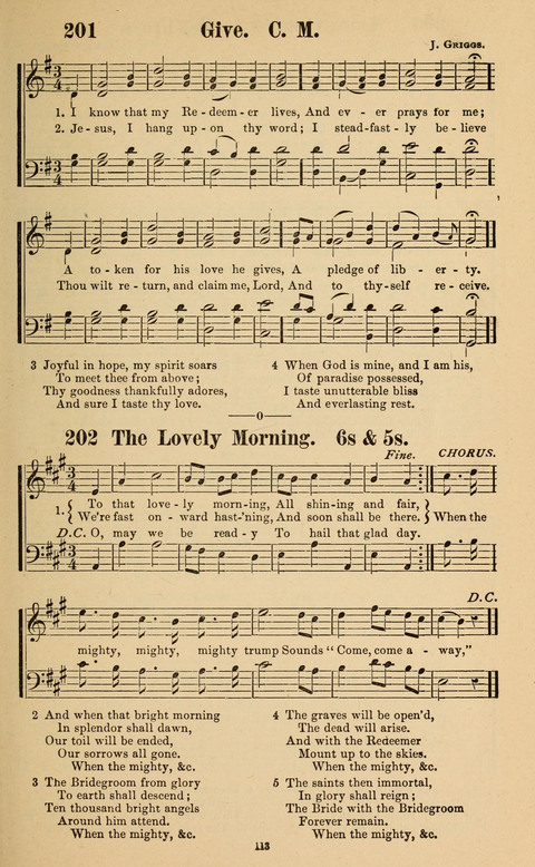 The New Jubilee Harp: or Christian hymns and song. a new collection of hymns and tunes for public and social worship page 113