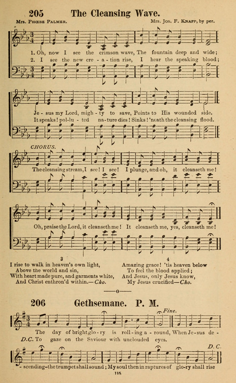 The New Jubilee Harp: or Christian hymns and song. a new collection of hymns and tunes for public and social worship page 115