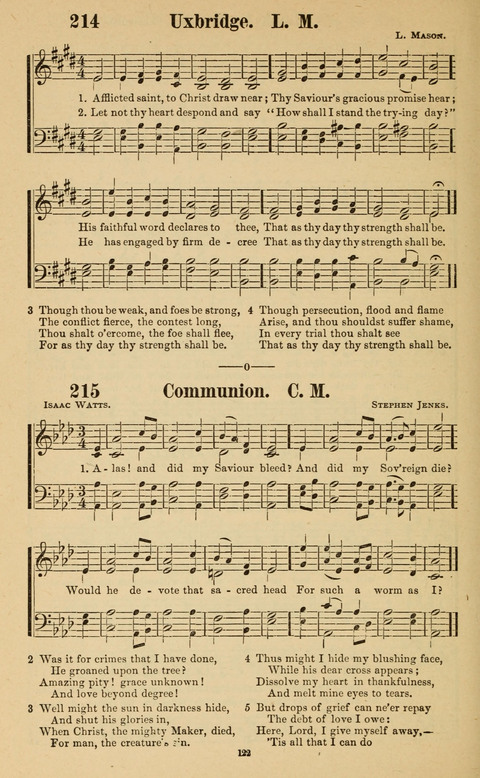 The New Jubilee Harp: or Christian hymns and song. a new collection of hymns and tunes for public and social worship page 122