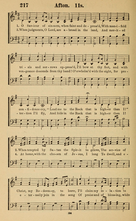 The New Jubilee Harp: or Christian hymns and song. a new collection of hymns and tunes for public and social worship page 124