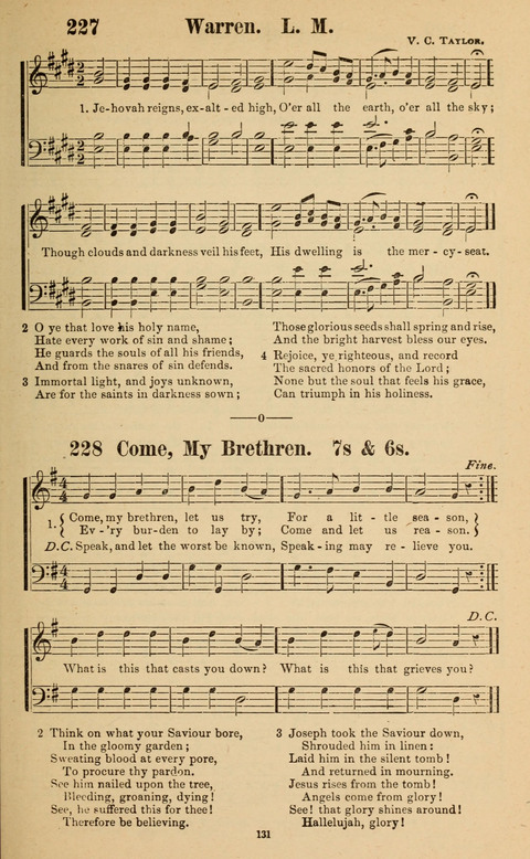 The New Jubilee Harp: or Christian hymns and song. a new collection of hymns and tunes for public and social worship page 131