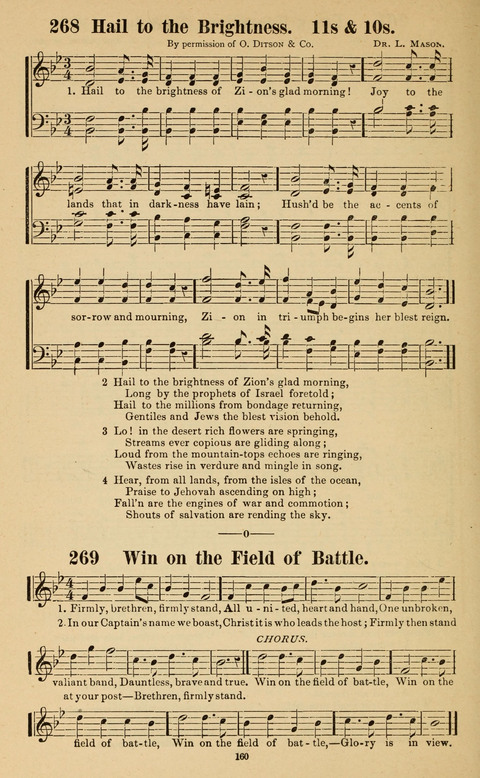 The New Jubilee Harp: or Christian hymns and song. a new collection of hymns and tunes for public and social worship page 160