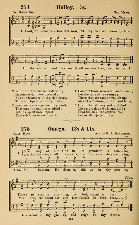 The New Jubilee Harp: or Christian hymns and song. a new collection of hymns and tunes for public and social worship page 164