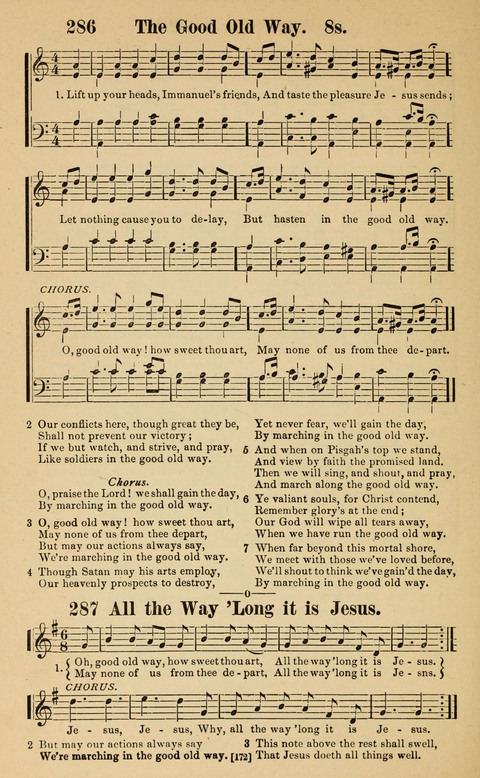 The New Jubilee Harp: or Christian hymns and song. a new collection of hymns and tunes for public and social worship page 172