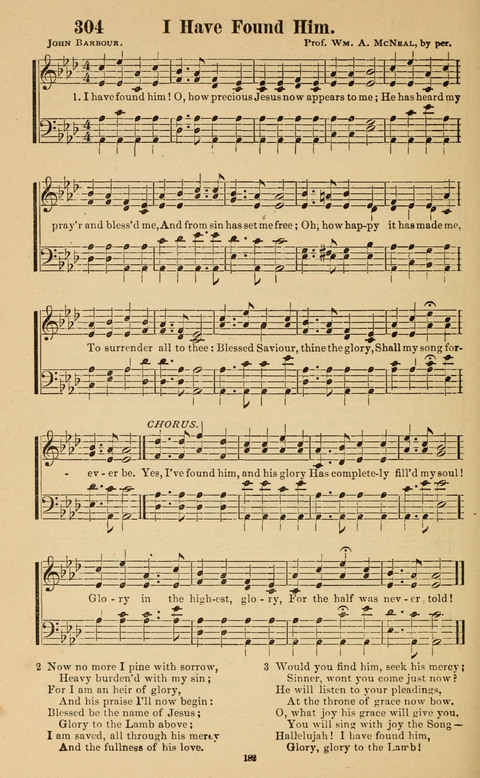 The New Jubilee Harp: or Christian hymns and song. a new collection of hymns and tunes for public and social worship page 182