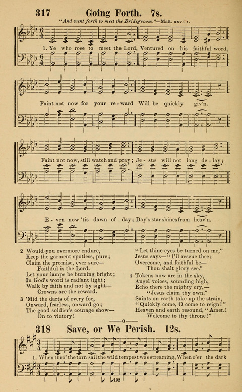 The New Jubilee Harp: or Christian hymns and song. a new collection of hymns and tunes for public and social worship page 192