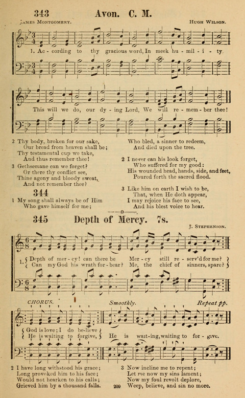 The New Jubilee Harp: or Christian hymns and song. a new collection of hymns and tunes for public and social worship page 209