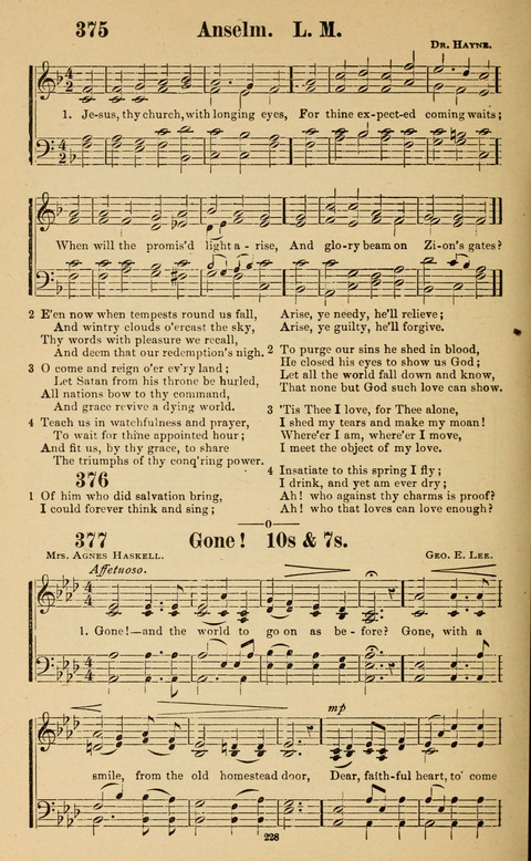 The New Jubilee Harp: or Christian hymns and song. a new collection of hymns and tunes for public and social worship page 228