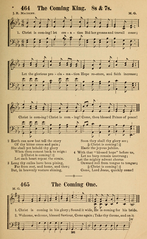 The New Jubilee Harp: or Christian hymns and song. a new collection of hymns and tunes for public and social worship page 281