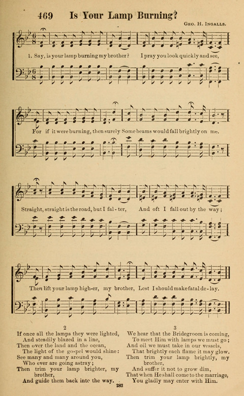 The New Jubilee Harp: or Christian hymns and song. a new collection of hymns and tunes for public and social worship page 283