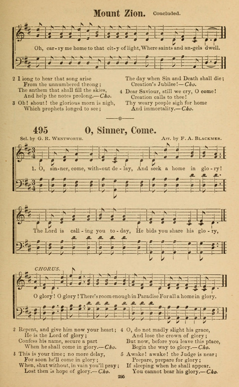 The New Jubilee Harp: or Christian hymns and song. a new collection of hymns and tunes for public and social worship page 295