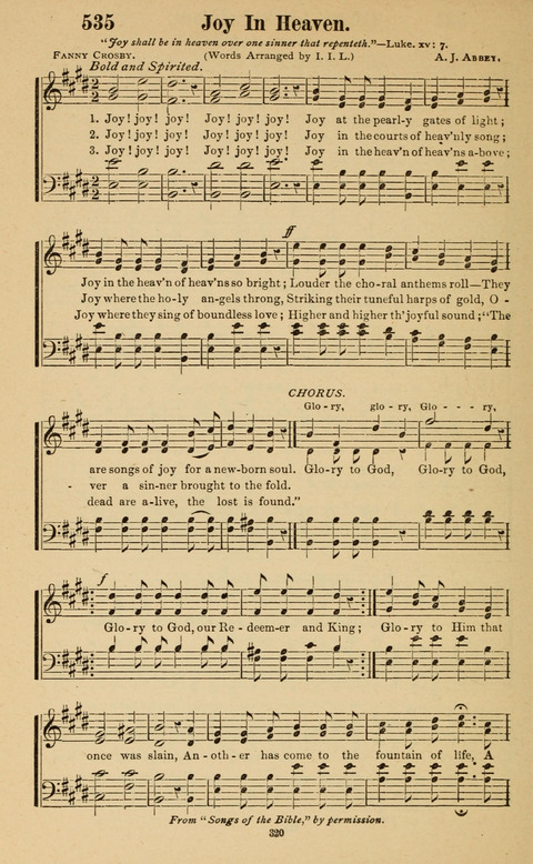 The New Jubilee Harp: or Christian hymns and song. a new collection of hymns and tunes for public and social worship page 320