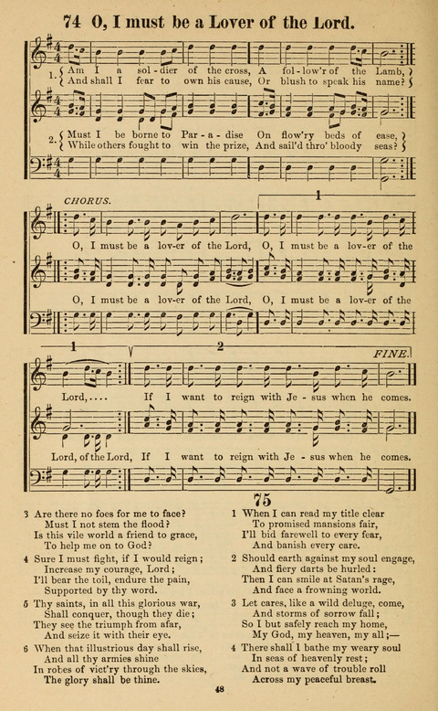 The New Jubilee Harp: or Christian hymns and song. a new collection of hymns and tunes for public and social worship page 48