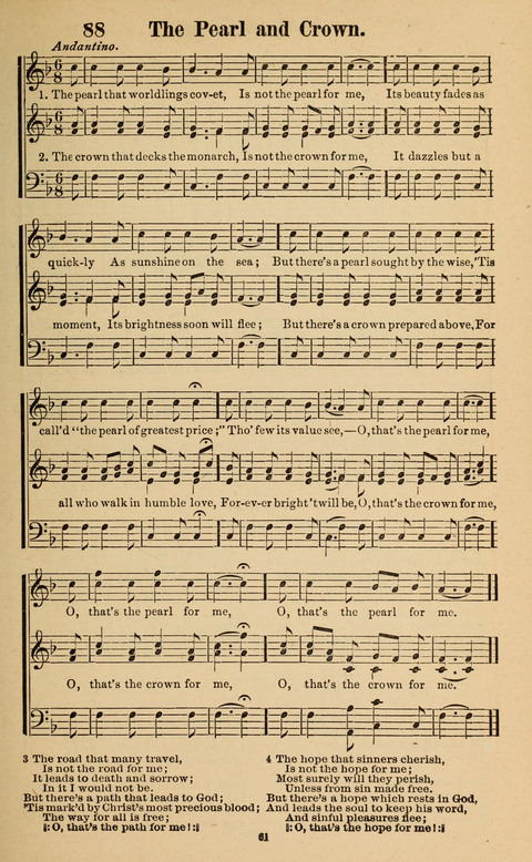 The New Jubilee Harp: or Christian hymns and song. a new collection of hymns and tunes for public and social worship page 61