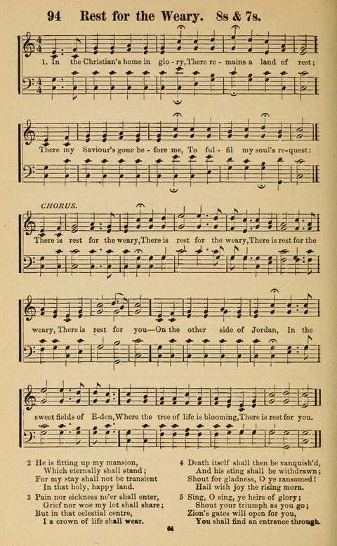 The New Jubilee Harp: or Christian hymns and song. a new collection of hymns and tunes for public and social worship page 64