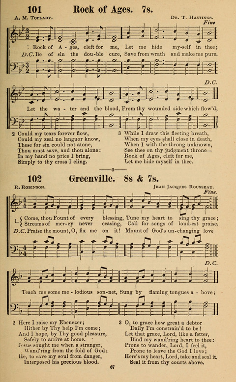 The New Jubilee Harp: or Christian hymns and song. a new collection of hymns and tunes for public and social worship page 67