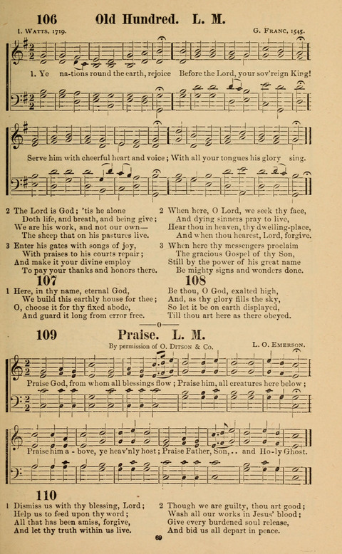 The New Jubilee Harp: or Christian hymns and song. a new collection of hymns and tunes for public and social worship page 69