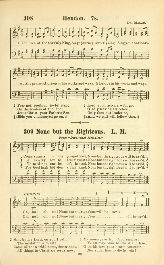 The New Jubilee Harp: or Christian hymns and songs. a new collection of hymns and tunes for public and social worship (With supplement) page 185