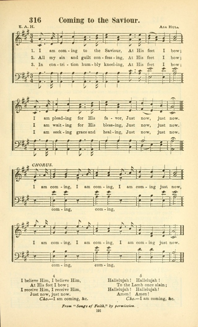 The New Jubilee Harp: or Christian hymns and songs. a new collection of hymns and tunes for public and social worship (With supplement) page 191