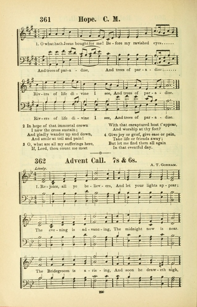 The New Jubilee Harp: or Christian hymns and songs. a new collection of hymns and tunes for public and social worship (With supplement) page 222