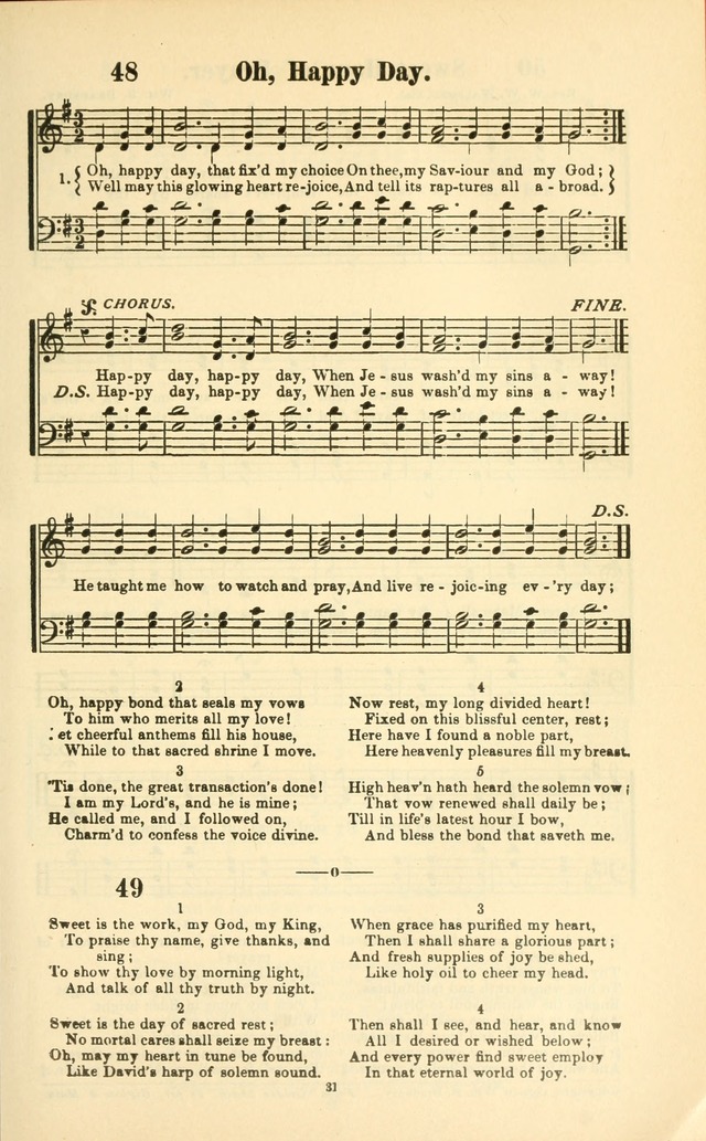 The New Jubilee Harp: or Christian hymns and songs. a new collection of hymns and tunes for public and social worship (With supplement) page 31